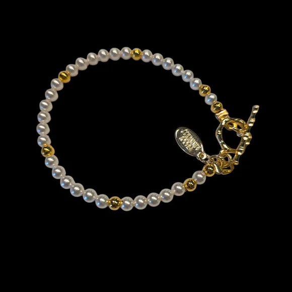 SALE!! White Pearl and 14K Gold-Filled Bracelet NWT - Picture 3 of 3